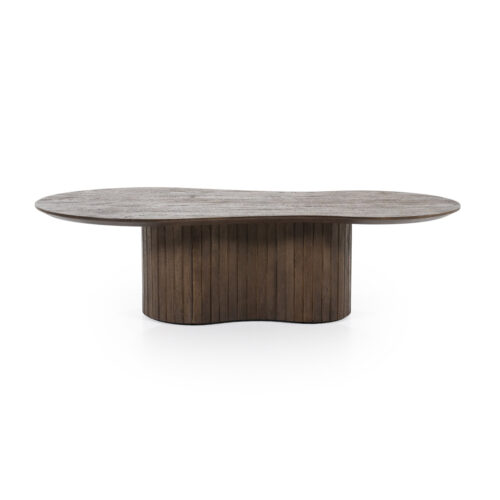 Organische Salontafel Jordy Mangohout Bruin - 130 x 70cm - Afbeelding 6
