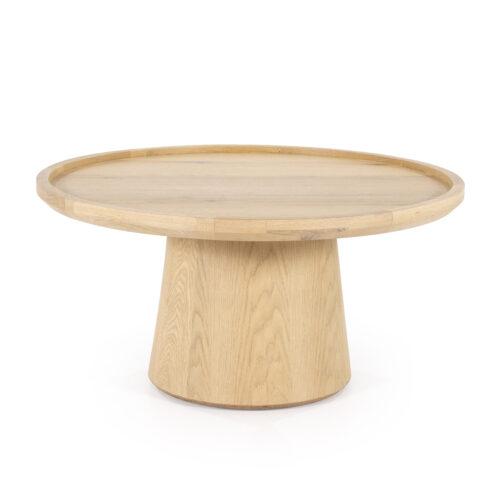 Ronde Salontafel Leia Eikenhout 80cm - Naturel - Afbeelding 6