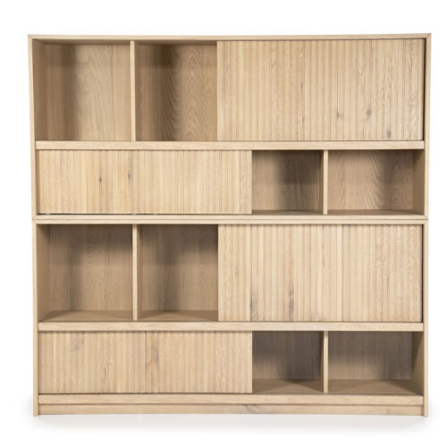 Boekenkast Milo Eikenhout en Eiken fineer 180 x 173 cm - Naturel - Afbeelding 6