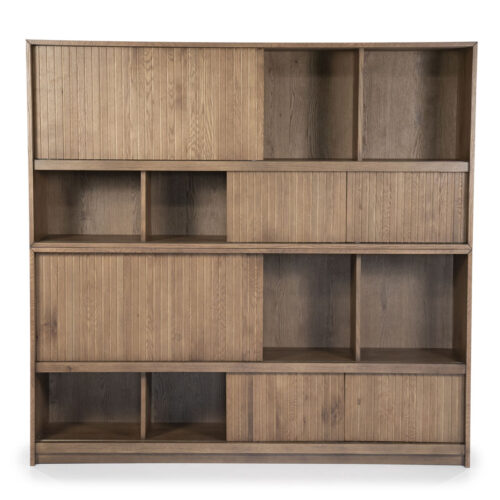 Boekenkast Milo Eikenhout en Eiken fineer 180 x 173 cm - Bruin - Afbeelding 6