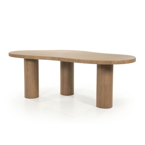 Organische Eettafel Bobbie Walnoot 215 x 110 cm - Lichtbruin
