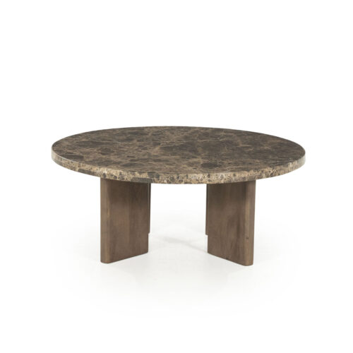 Ronde Salontafel Lando Marmer en mangohout - 80 cm