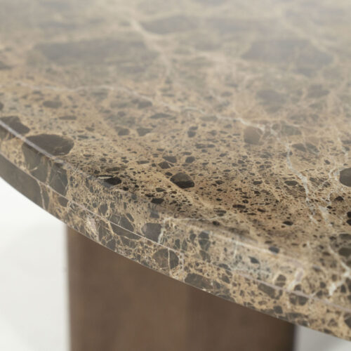 Ronde Salontafel Lando Marmer en mangohout - 80 cm - Afbeelding 2