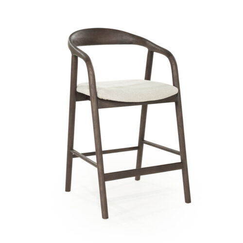Barstoel Rayven Essen en stof Bruin (zithoogte 65cm)