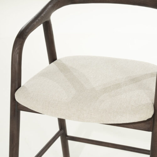 Barstoel Rayven Essen en stof Bruin (zithoogte 65cm) - Afbeelding 4