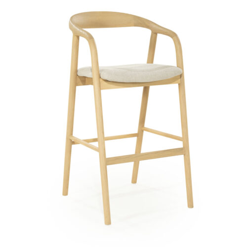 Barstoel Rayven Essen en stof Naturel (zithoogte 75cm)