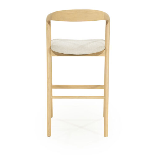 Barstoel Rayven Essen en stof Naturel (zithoogte 75cm) - Afbeelding 3