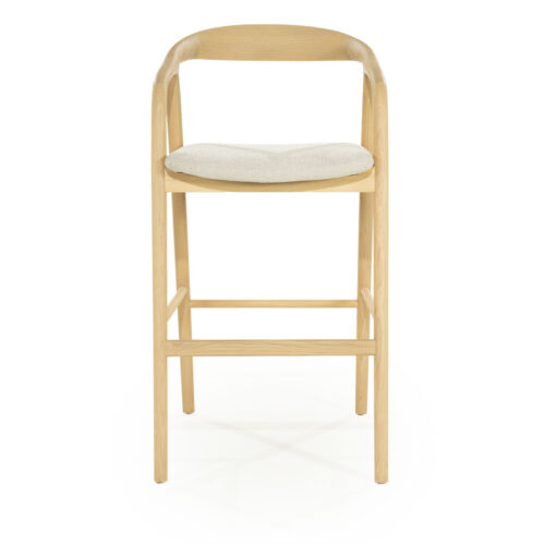 Barstoel Rayven Essen en stof Naturel (zithoogte 75cm) - Afbeelding 2
