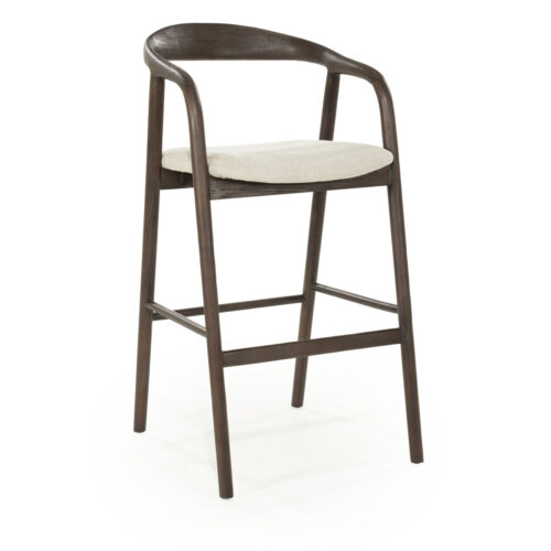 Barstoel Rayven Essen en stof Bruin (zithoogte 75cm)