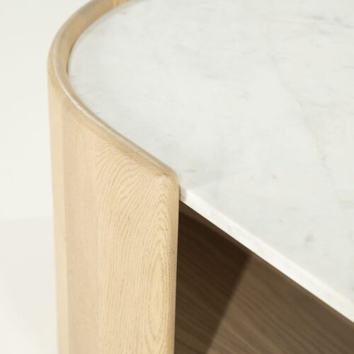 Ovale Salontafel Don Marmer en eikenhout 110 x 60cm - Afbeelding 6