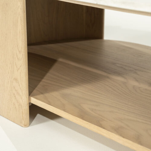 Ovale Salontafel Don Marmer en eikenhout 110 x 60cm - Afbeelding 5