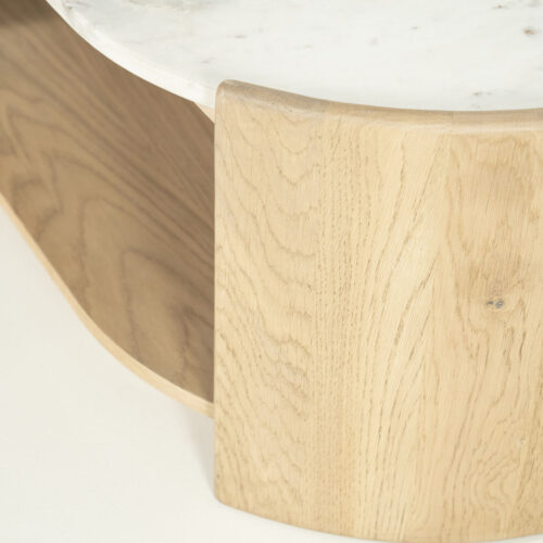 Ovale Salontafel Don Marmer en eikenhout 110 x 60cm - Afbeelding 3