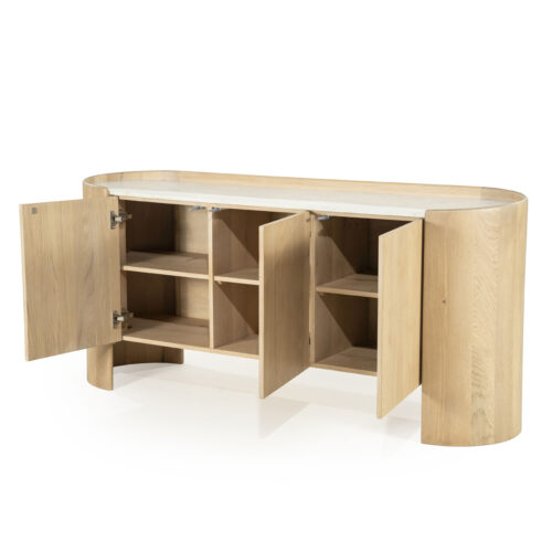 Dressoir Don Marmer en eikenhout 165cm - Afbeelding 8