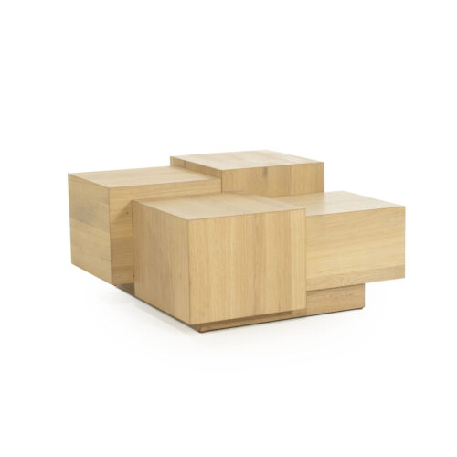 Vierkante Salontafel Quinten - naturel 80 x 80 cm - Afbeelding 4