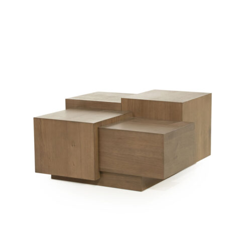 Vierkante Salontafel Quinten - bruin 80 x 80 cm
