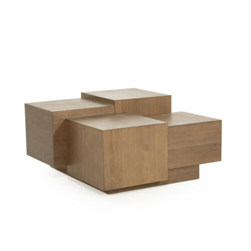Vierkante Salontafel Quinten - bruin 80 x 80 cm - Afbeelding 5